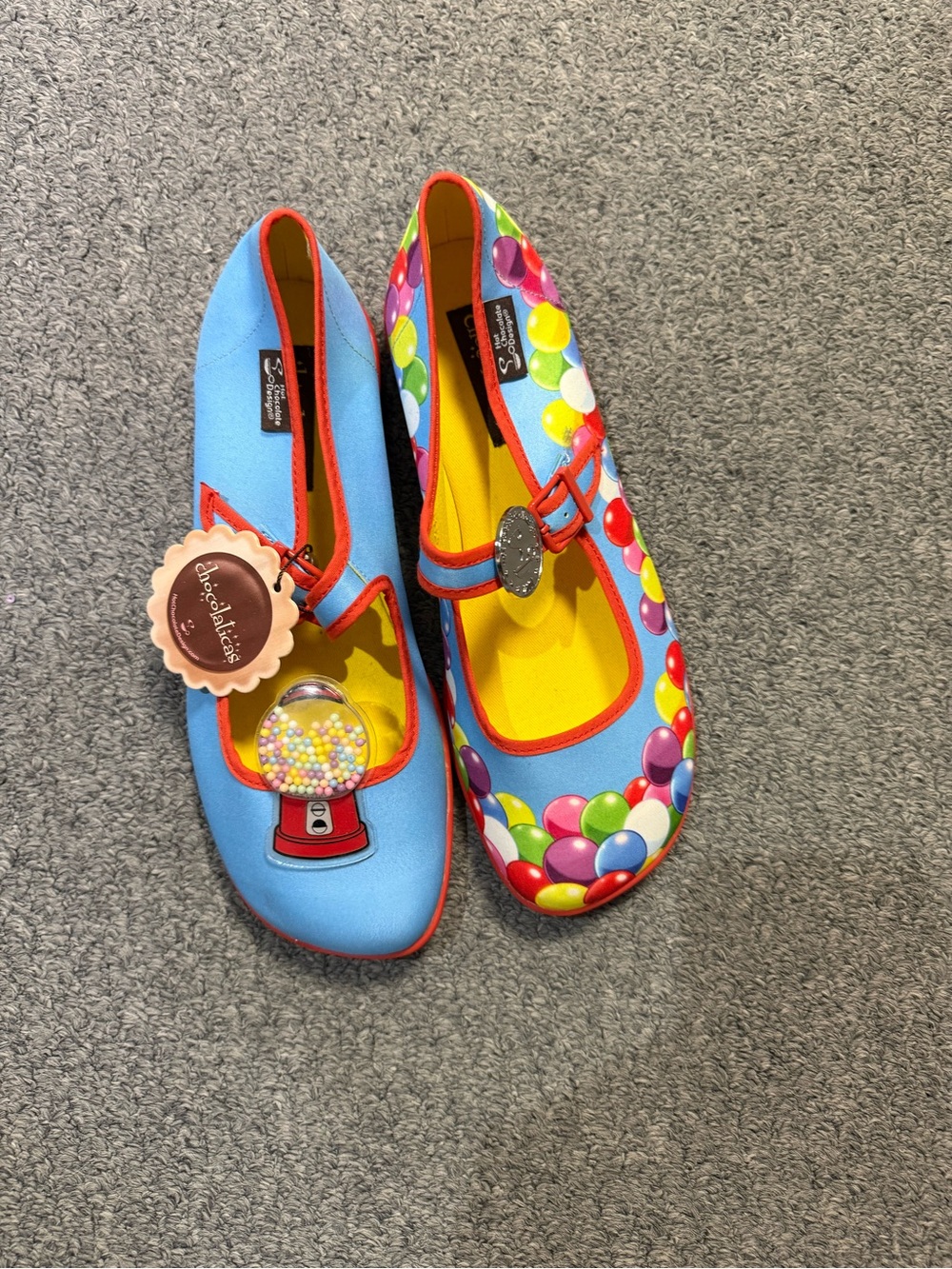 Irregular Choice Women’s Blue Multicolor Gumball Mary Jane Flats